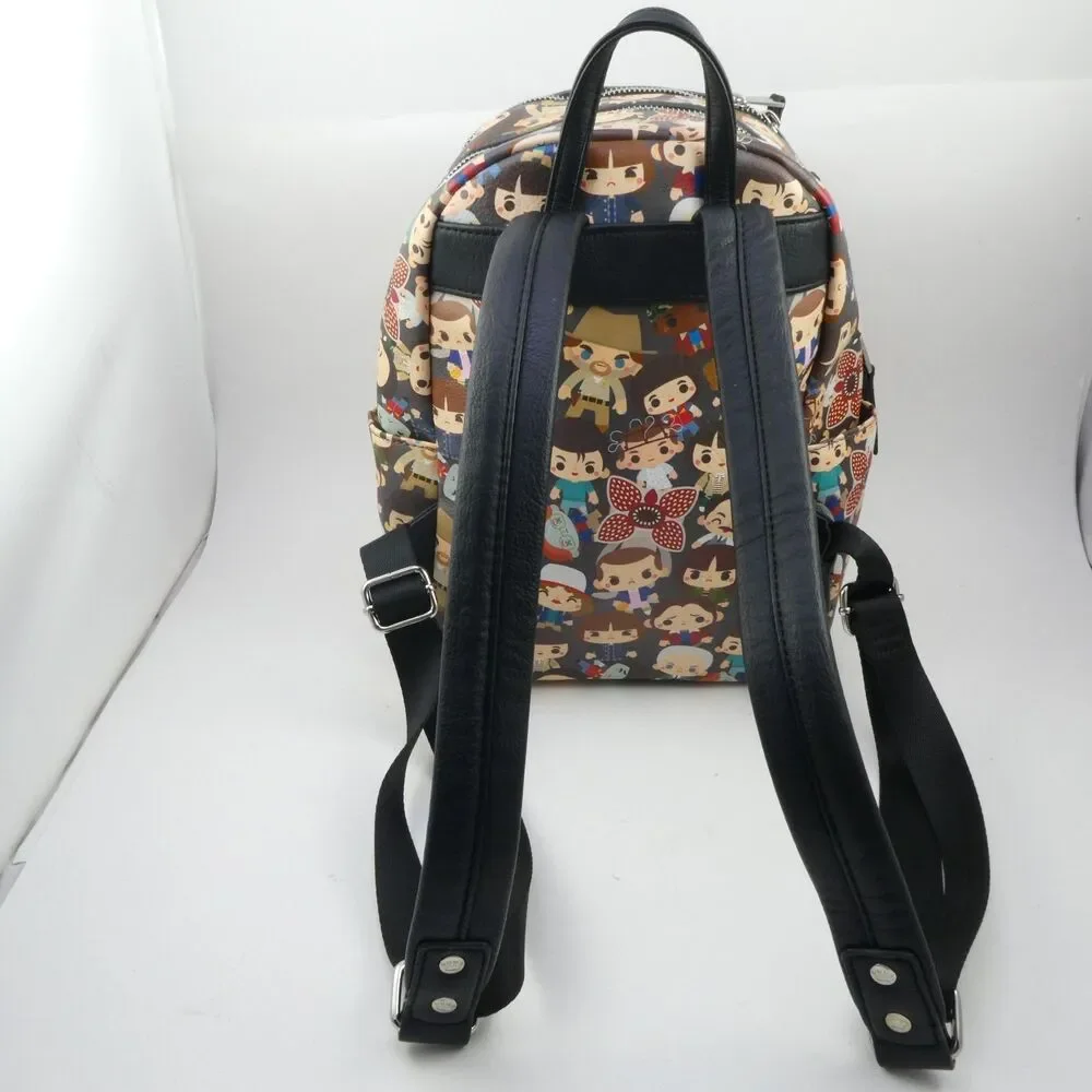 Loungefly Stranger Things Characters Chibi All Over Print Mini Backpack Excellen